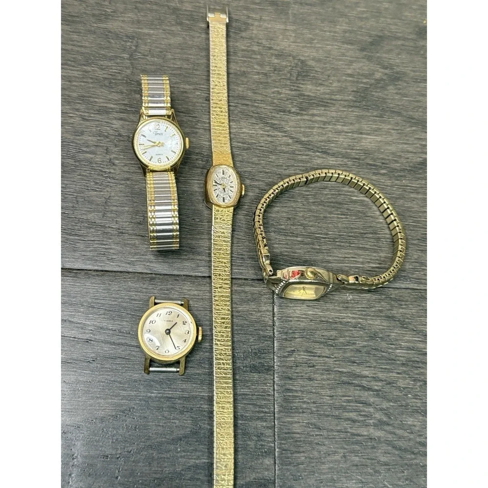 Vintage Lot Of 4 Times Watches Womens For Repair or Parts